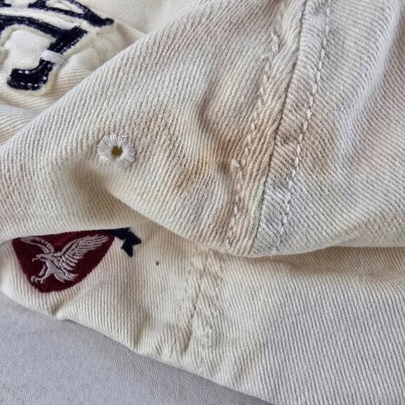 American Eagle Hat Men L/XL Beige AE Logo Distressed Baseball Nu Fit Y2K  Preppy - Picture 6 of 12